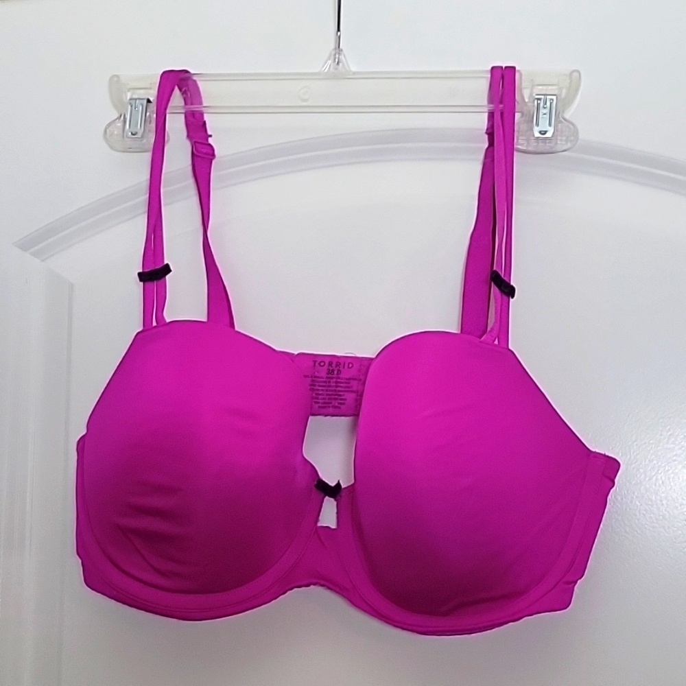 TORRID HOT PINK 38D PADDED BRA WITH UNDERWIRE - Picture 1 of 10